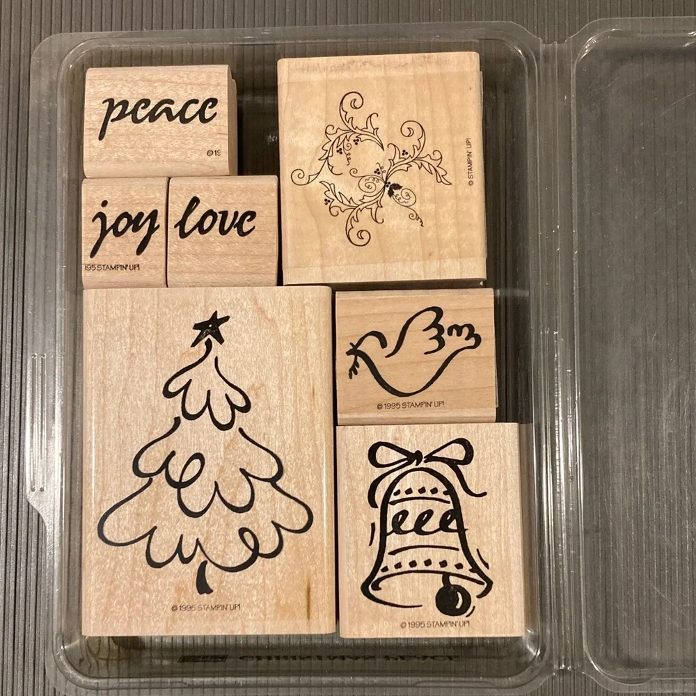 Stampin' Up! CHRISTMAS PEACE Wooden Stamp Set RETIRED - Picture 1 of 4